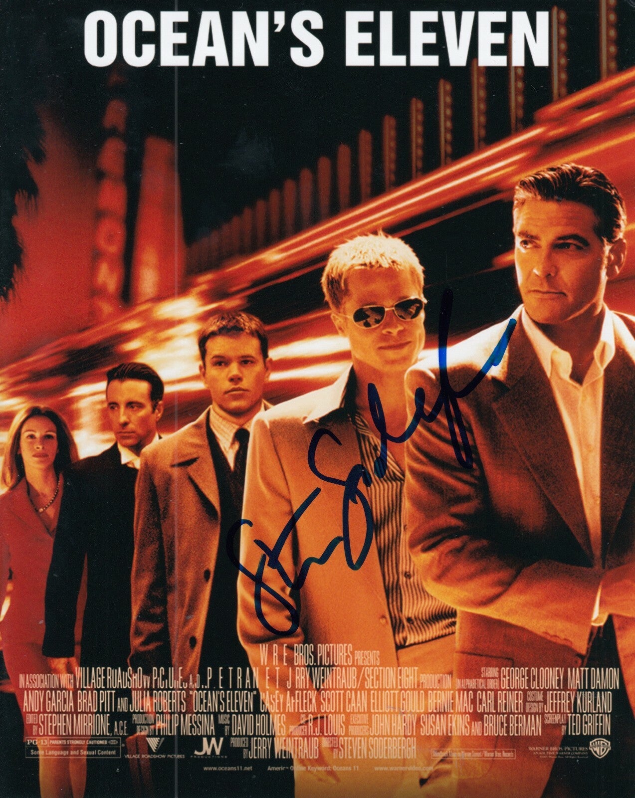 STEVEN SODERBERGH signed (OCEAN'S ELEVEN) MOVIE *Director* 8X10 photo W/COA #3