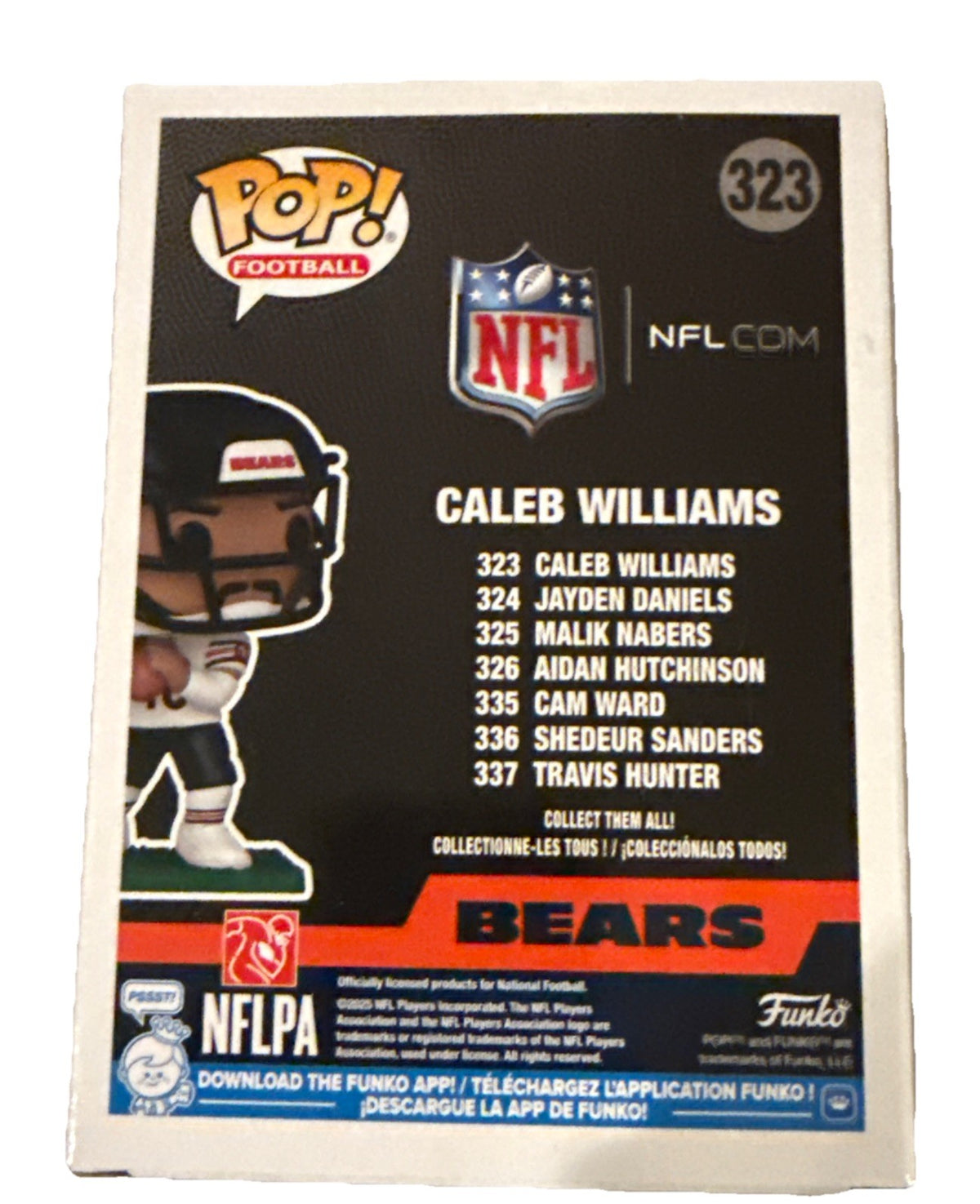 CALEB WILLIAMS signed (Chicago Bears) 🐻 Football Funko Pop #323 JSA CK19719