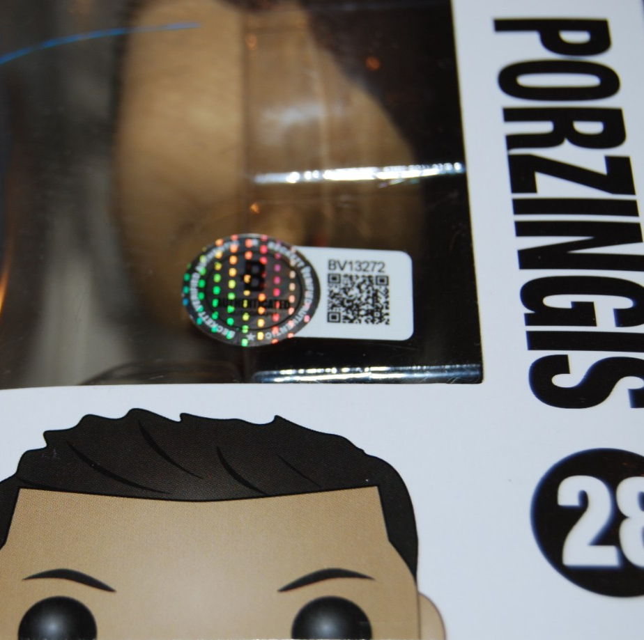 KRISTAPS PORZINGIS signed (NEW YORK KNICKS) Funko Pop #28 BECKETT BAS BV13272