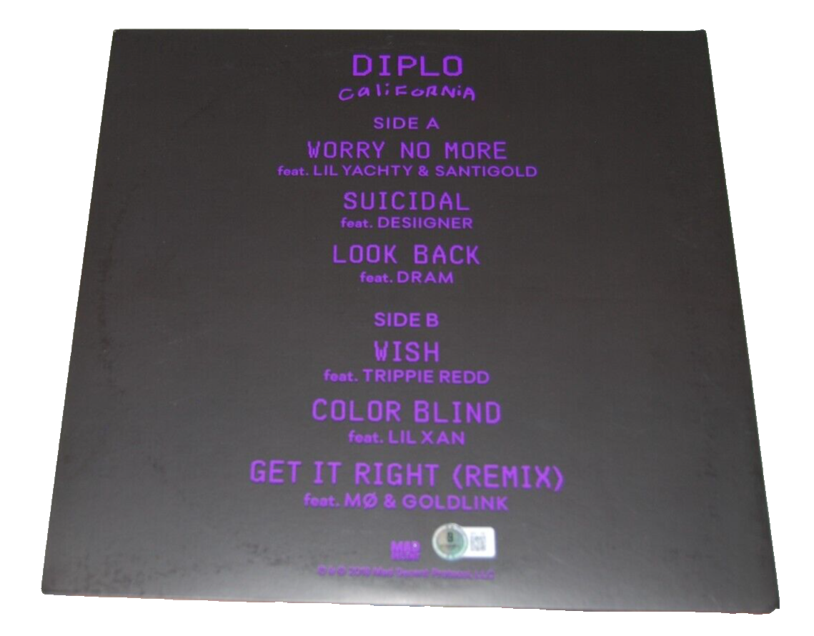DIPLO signed (CALIFORINIA) Wish Vinyl Record Album LP BECKETT BAS BN71180