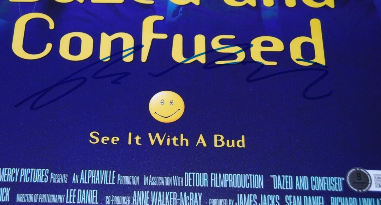RICHARD LINKLATER signed (DAZED AND CONFUSED) Director 12x18 poster BECKETT BAS