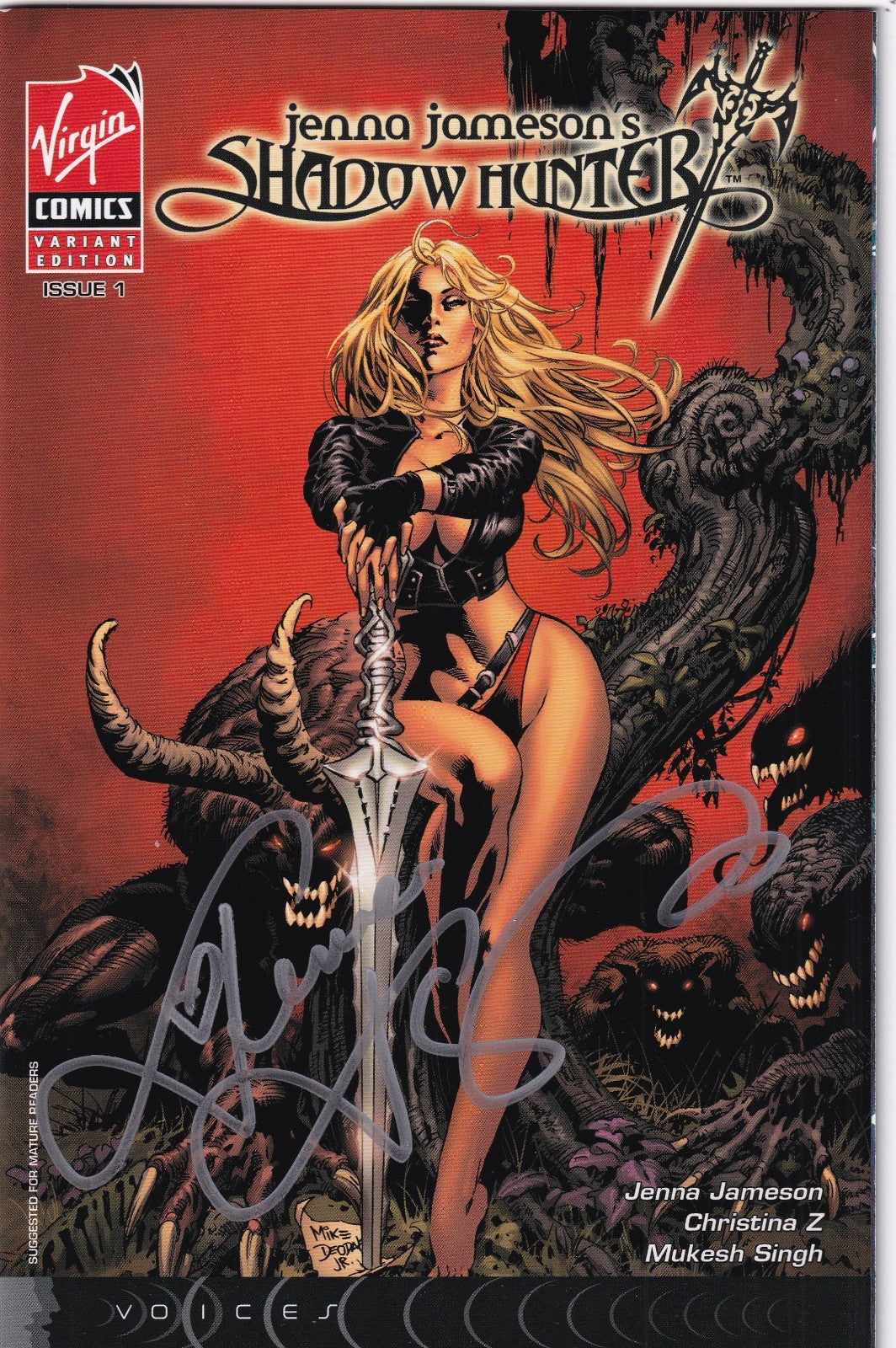 JENNA JAMESON signed (SHAWDOW HUNTER) Comic book Issue #1 BECKETT BAS BS77946