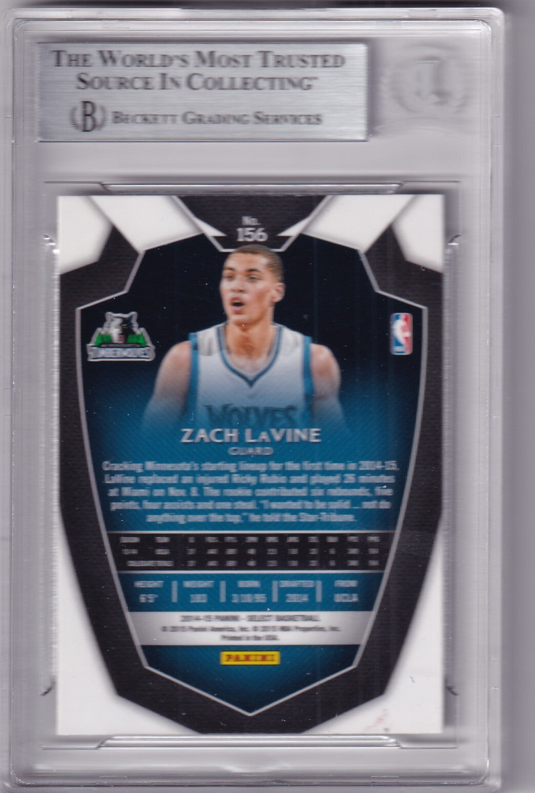 ZACH LAVINE signed (2014-15 SELECT) Rookie BULLS card BECKETT BAS 00016679937