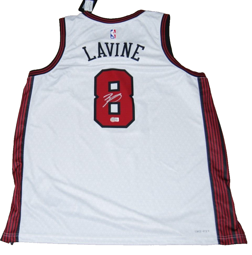 ZACK LAVINE signed (CHICAGO BULLS) XXL City Edition jersey BECKETT BAS AD47374