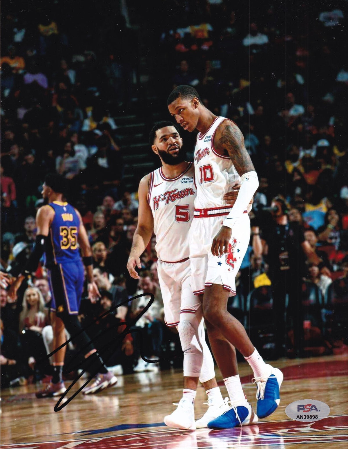 FRED VANVLEET signed (HOUSTON ROCKETS) basketball 8X10 photo PSA/DNA AN39898