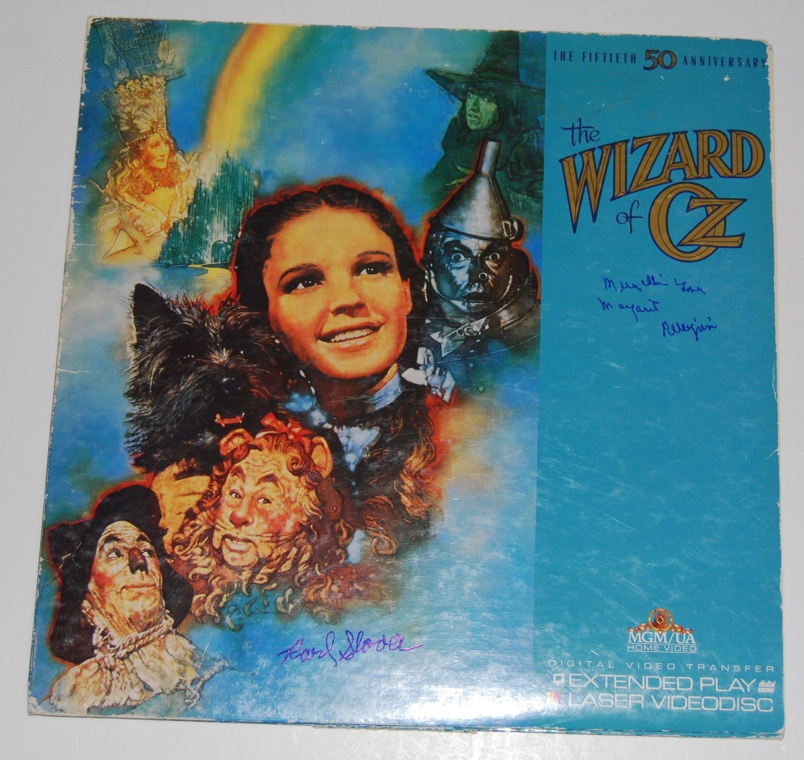 KARL SLOVER and MARGARET PELLEGRINI signed (THE WIZARD OF OZ) LASERDISC W/COA