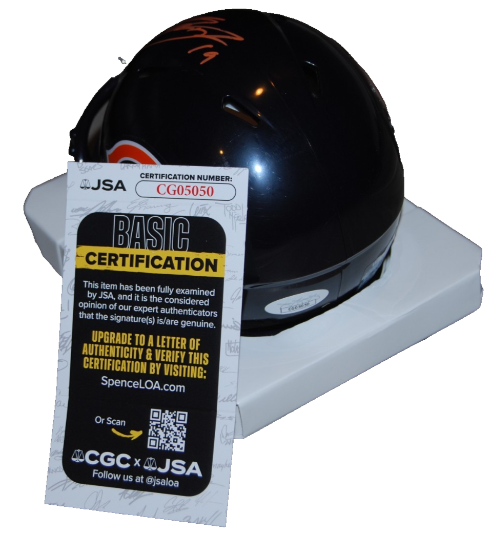 TORY TAYLOR signed (CHICAGO BEARS) autographed mini football helmet JSA CG05050