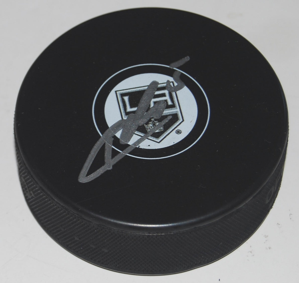 CHRISTIAN FOLIN signed (LOS ANGELES KINGS) souvenir logo hockey puck W/COA
