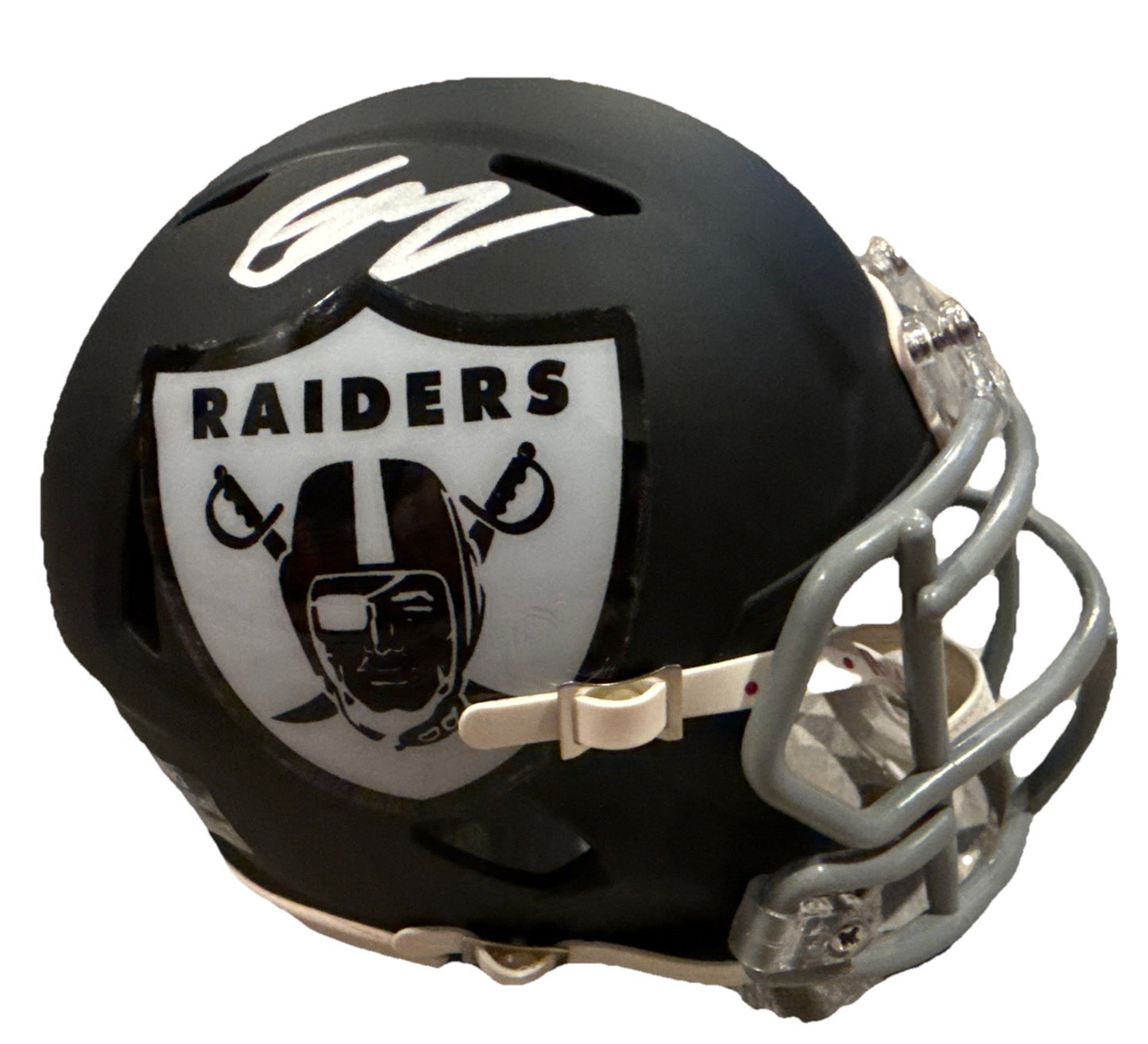 JERMOD MCCOY signed (Las Vegas Raiders) mini football helmet BECKETT BW07903