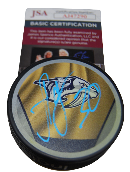 YAROSLAV ASKAROV signed (NASHVILLE PREDATORS) hockey puck JSA COA AJ47290