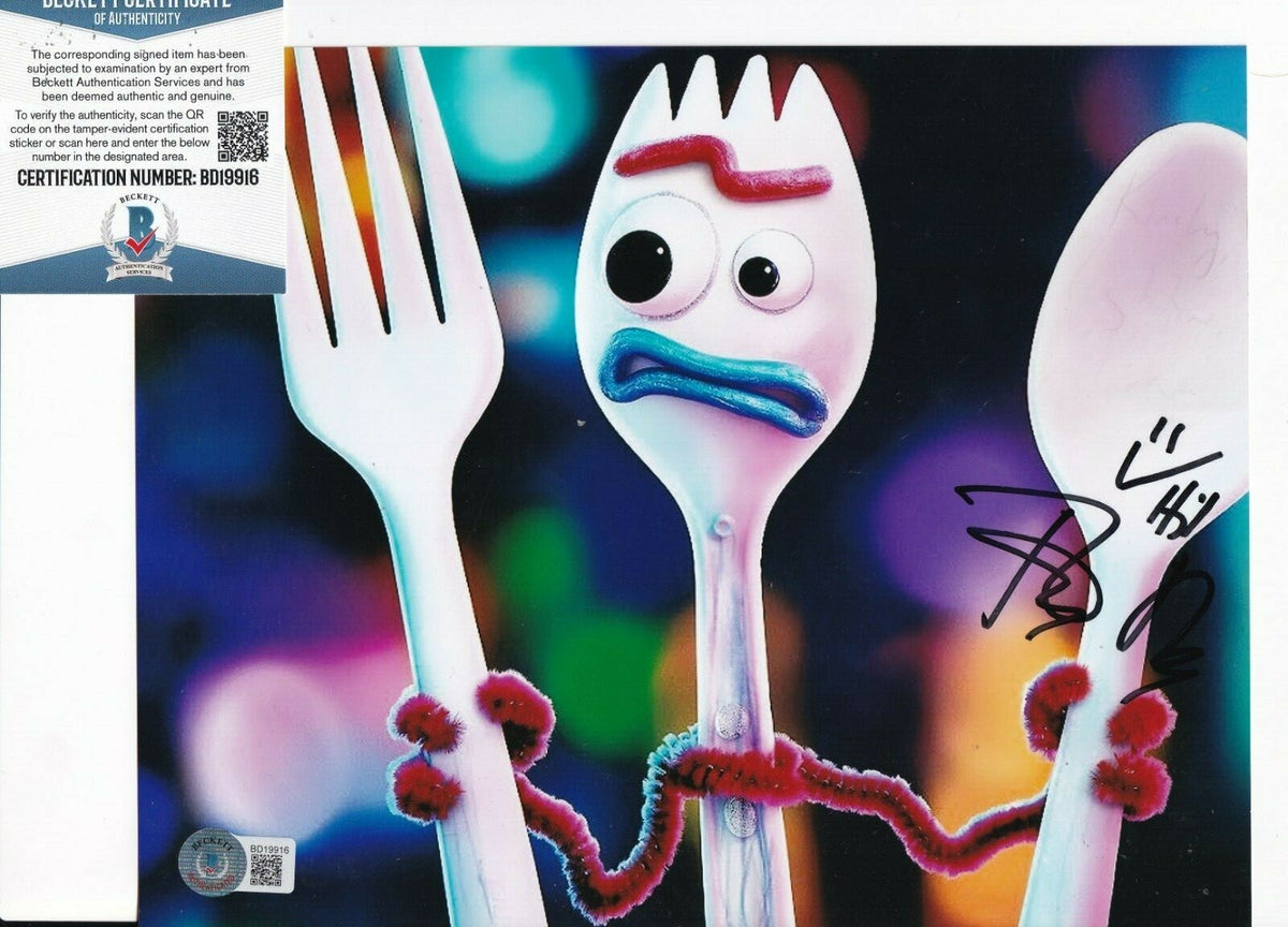 TONY HALE signed (TOY STORY 4) Forky Movie 8X10 photo BECKETT BAS BD19916