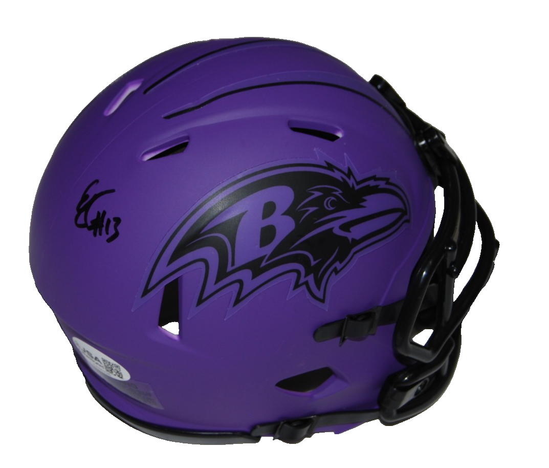 ELIJAH SARRATT signed (BALTIMORE RAVENS) mini football helmet JSA COA CR86326