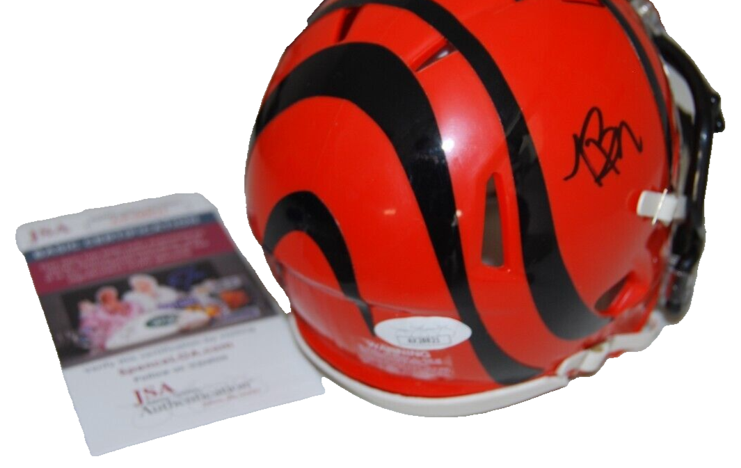 TRENT BROWN signed (CINCINNATI BENGALS) mini football helmet JSA AX28821