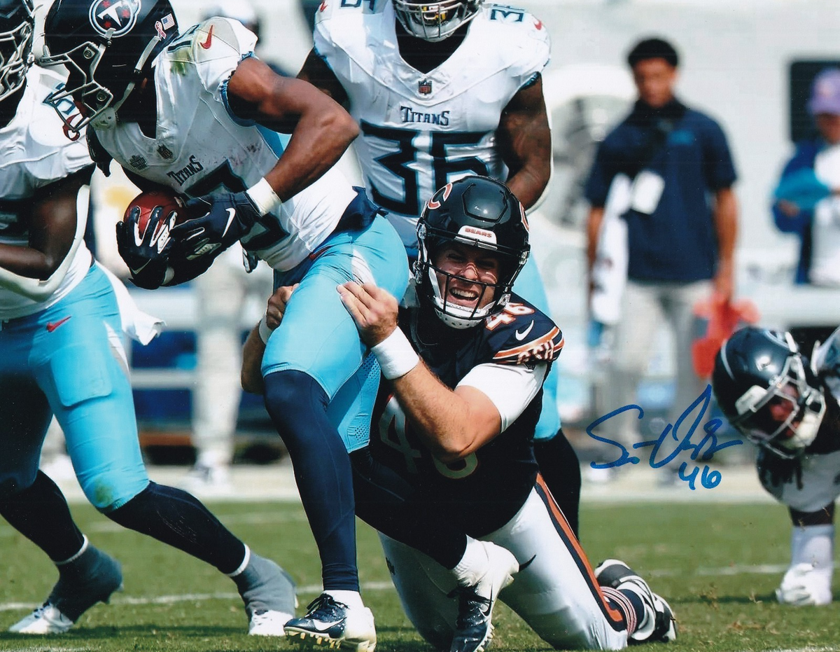 SCOTT DALY signed (2025 CHICAGO BEARS) autographed football 8X10 photo W/COA #1