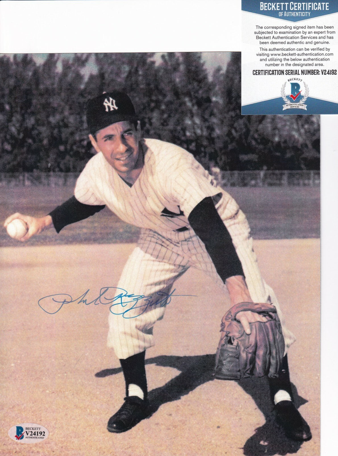 PHIL RIZZUTO signed (NEW YORK YANKEES) autographed 8X10 photo BECKETT V24192