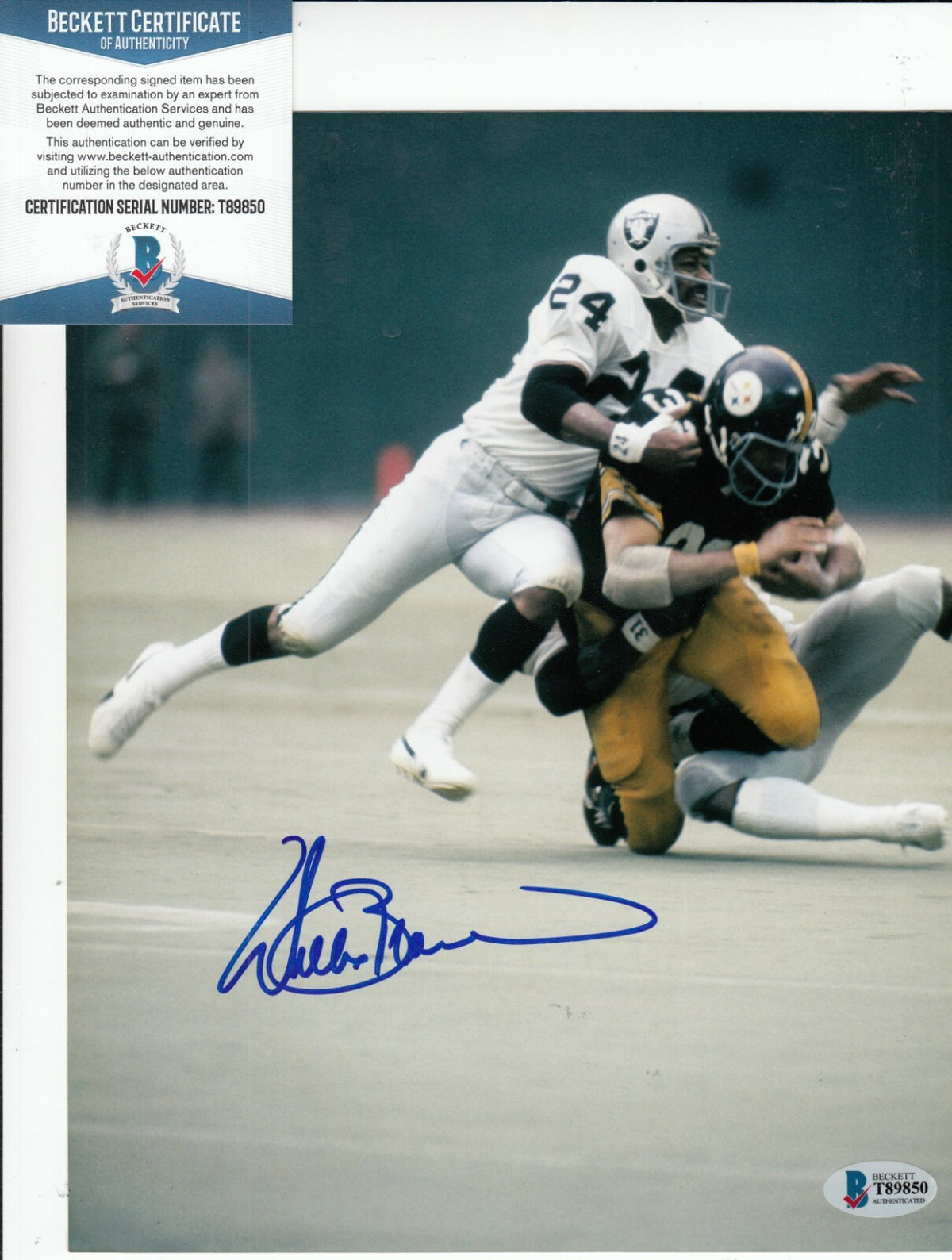 WILLIE BROWN signed (OAKLAND RAIDERS) Football 8X10 photo BECKETT BAS T89850