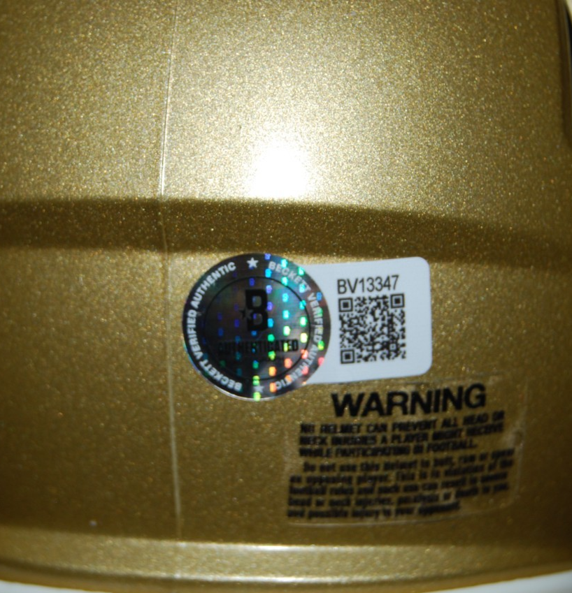 DRAYK BOWEN signed (NOTRE DAME FIGHTING IRISH) mini helmet BECKETT BV13347