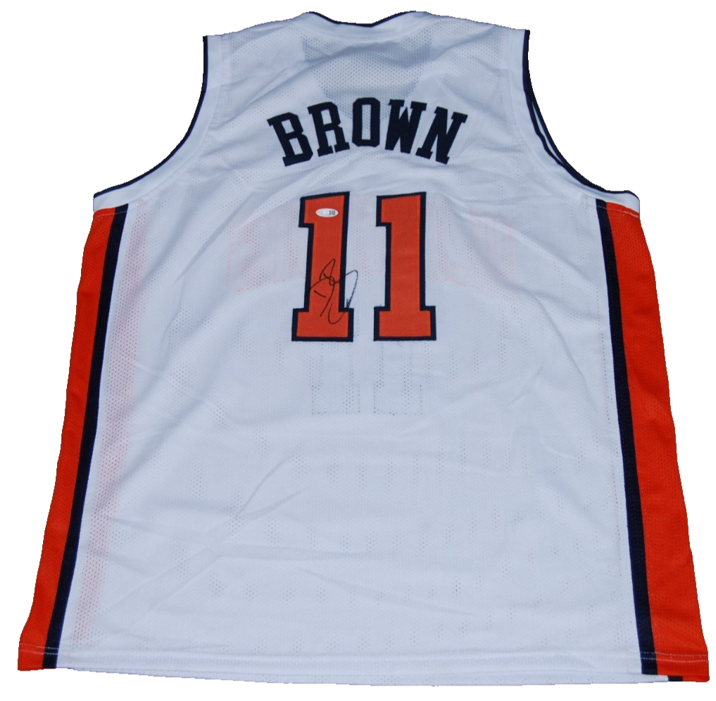 DEE BROWN signed (ILLINOIS FIGHTING ILLINI) white basketball jersey JSA WITNESS