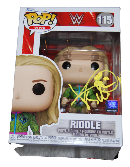 MATT RIDDLE signed (WWE) WRESLTING autographed #115 Funko Pop PSA/DNA AN10027