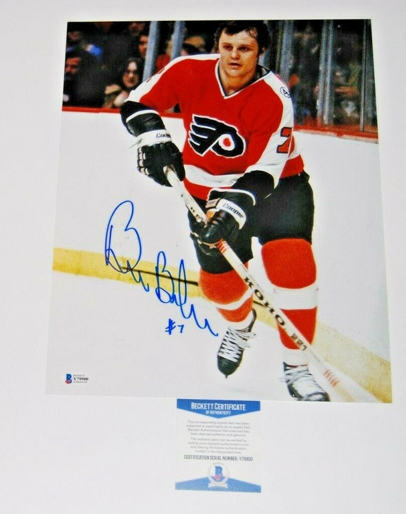 BILL BARBER signed (PHILADELPHIA FLYERS) Hockey 11X14 photo BECKETT BAS #1