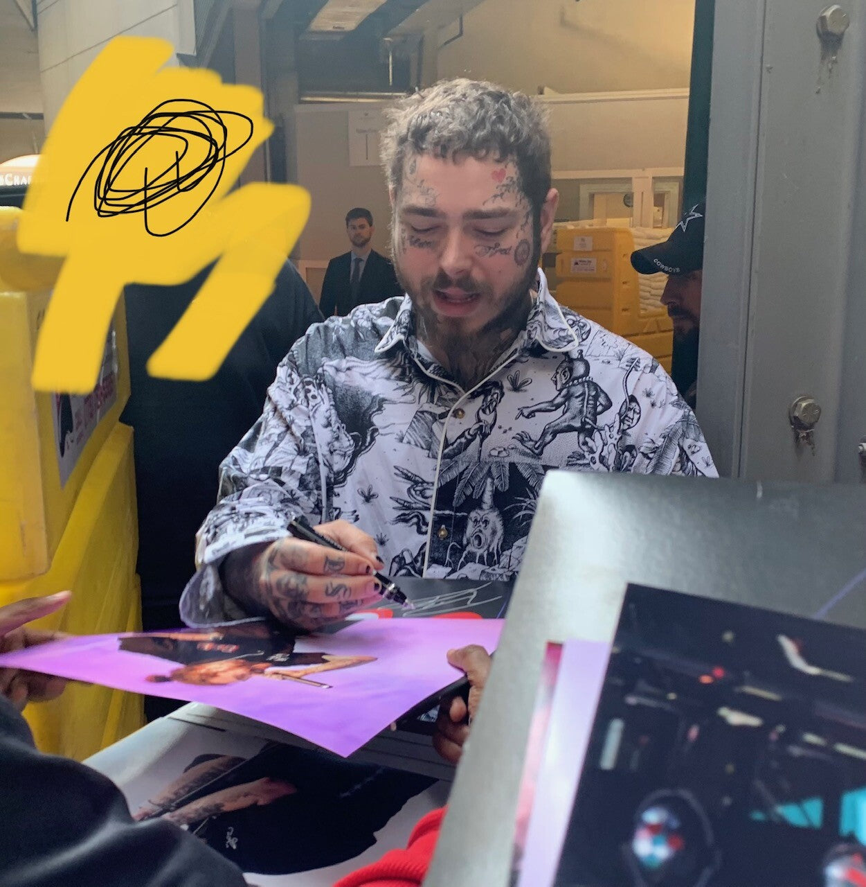 POST MALONE signed (AUSTIN POST) White Iverson Music 11X14 *PROOF* JSA #6