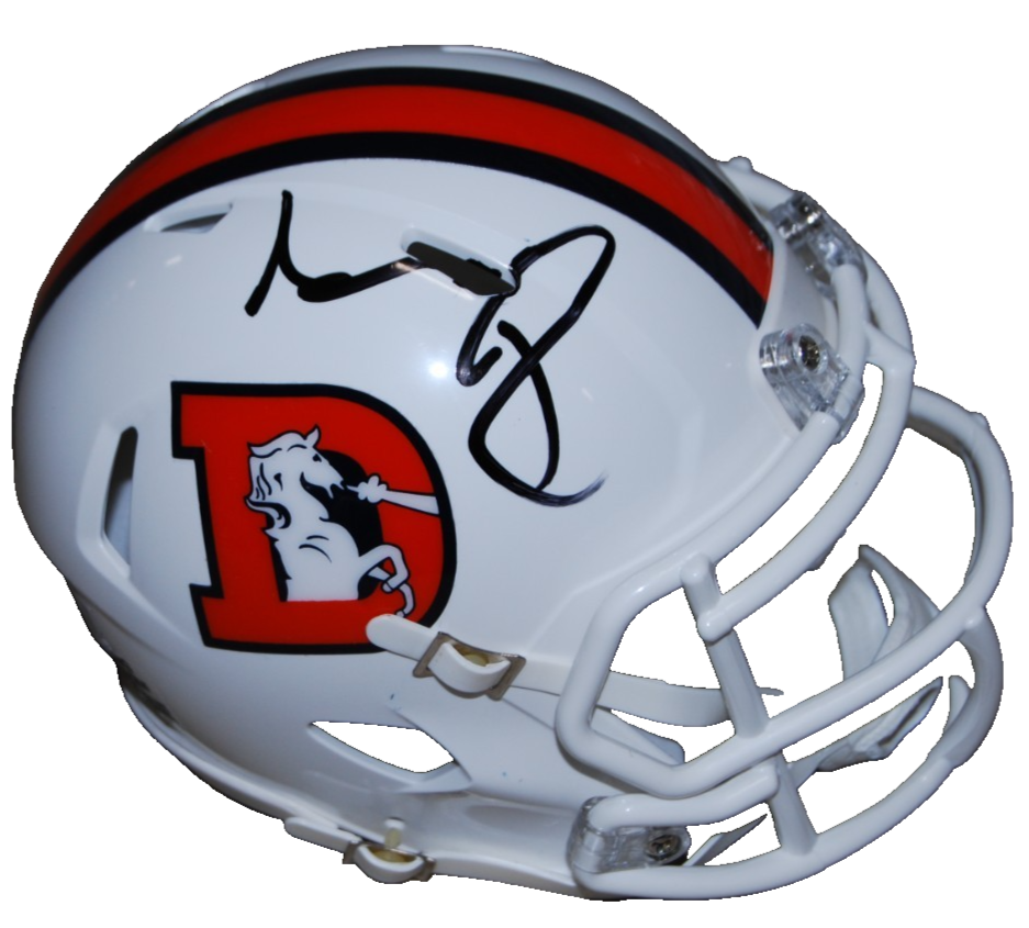 SEAN PAYTON signed (DENVER BRONCOS) mini football helmet BECKETT BAS BW07883
