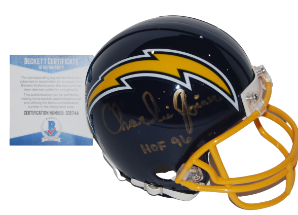 CHARLIE JOINER signed (SAN DIEGO CHARGERS) mini football helmet BECKETT BAS 