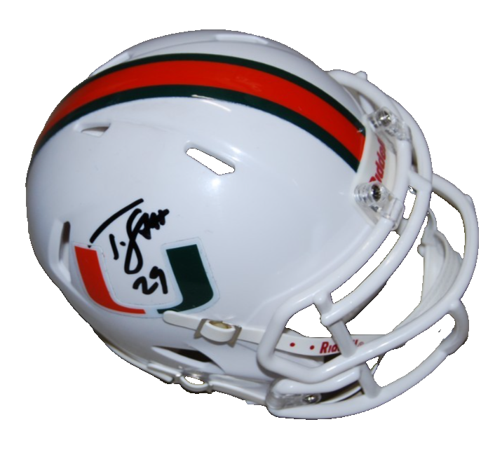 TYRIQUE STEVENSON signed (MIAMI HURRICANES) mini football helmet BECKETT BV10324