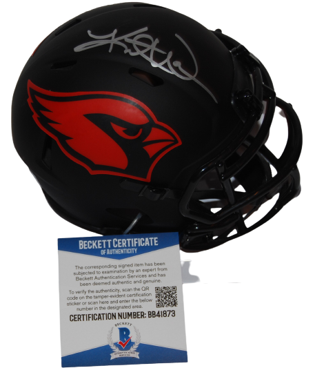 KURT WARNER signed (ARIZONA CARDINALS) mini football helmet BECKETT BAS BB41873