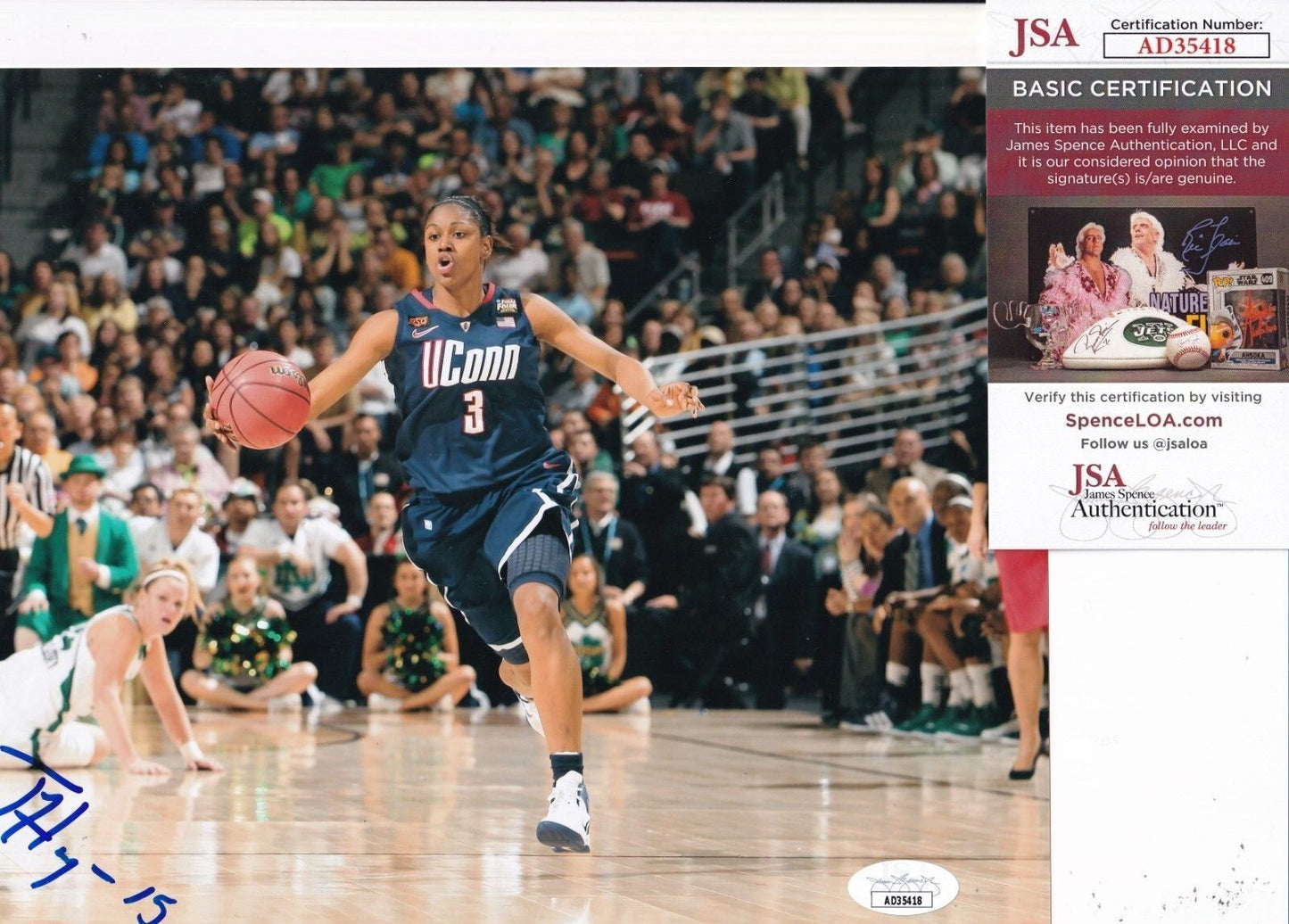 TIFFANY HAYES signed (UCONN HUSKIES) WNBA basketball 8X10 photo JSA AD35418