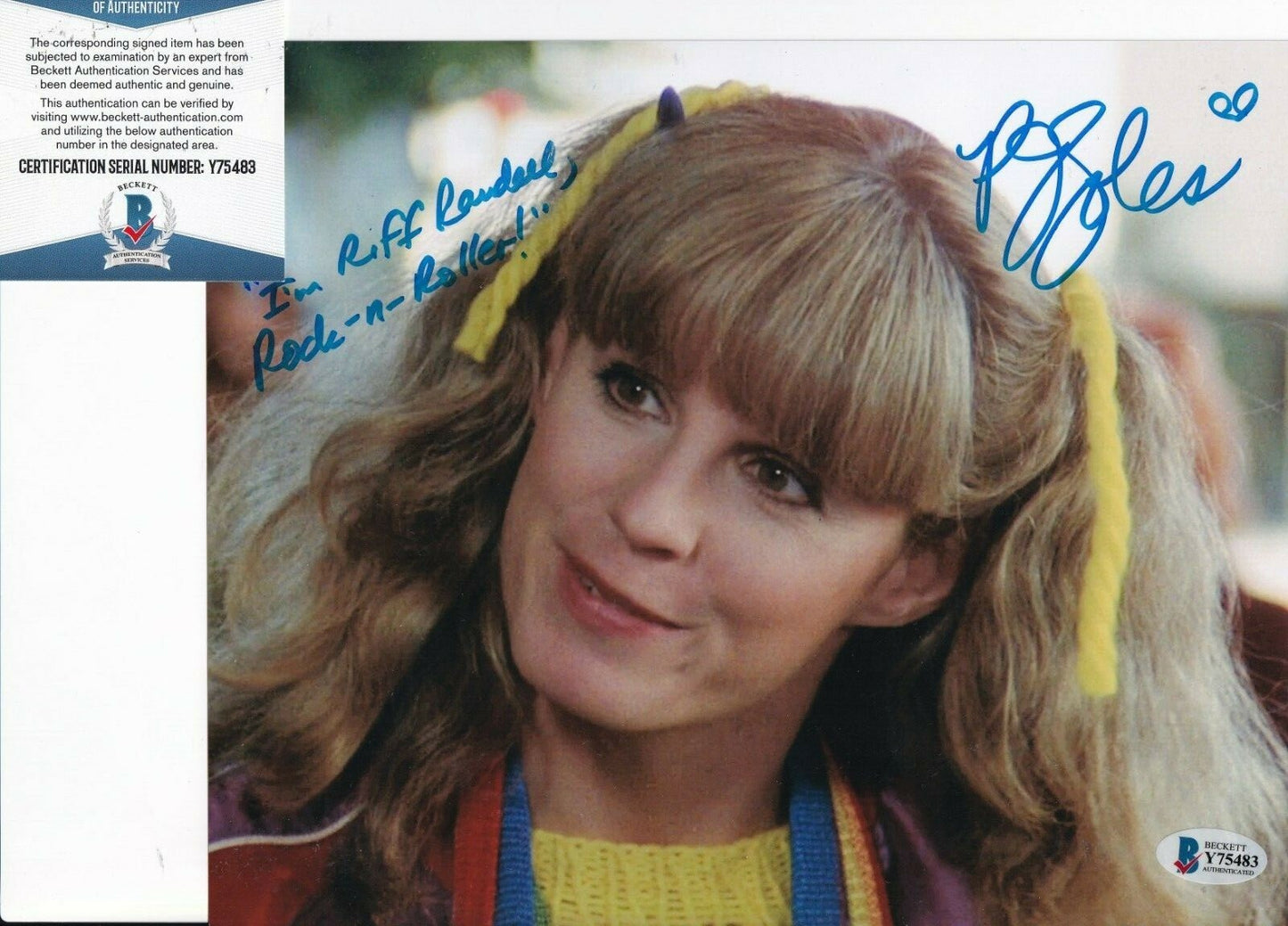 P.J.SOLES signed (ROCK N ROLL HIGH SCHOOL) Movie 8X10 photo BECKETT BAS Y75483