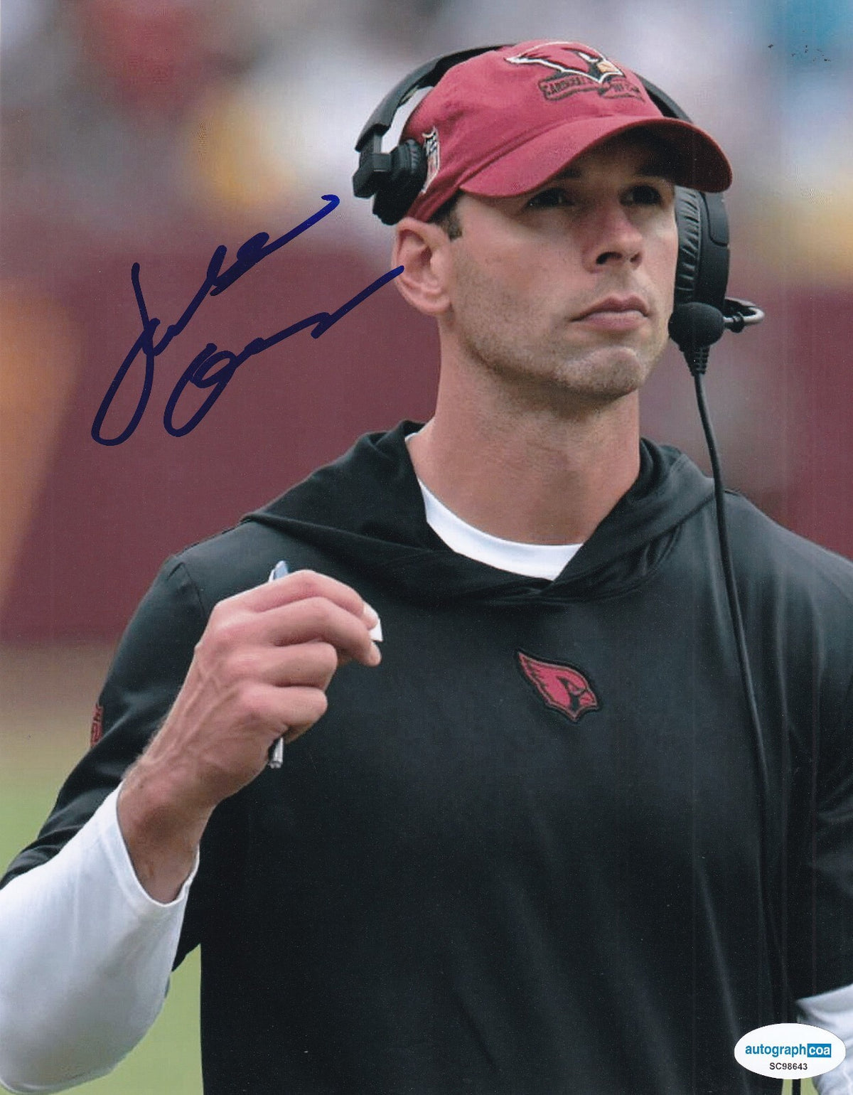JONATHAN GANNON signed (ARIZONA CARDINALS) football 8X10 photo ACOA SC98643