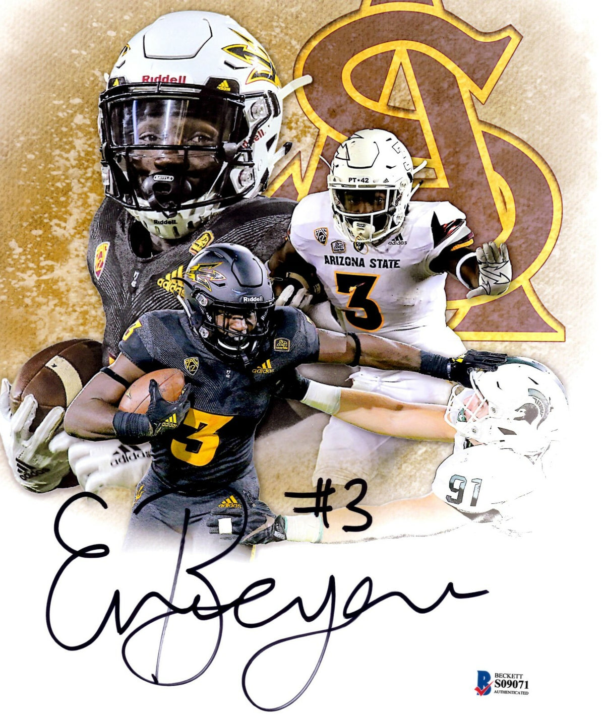 Eno Benjamin ASU Arizona State Football Signed 8x10 Photo W/Beckett COA C