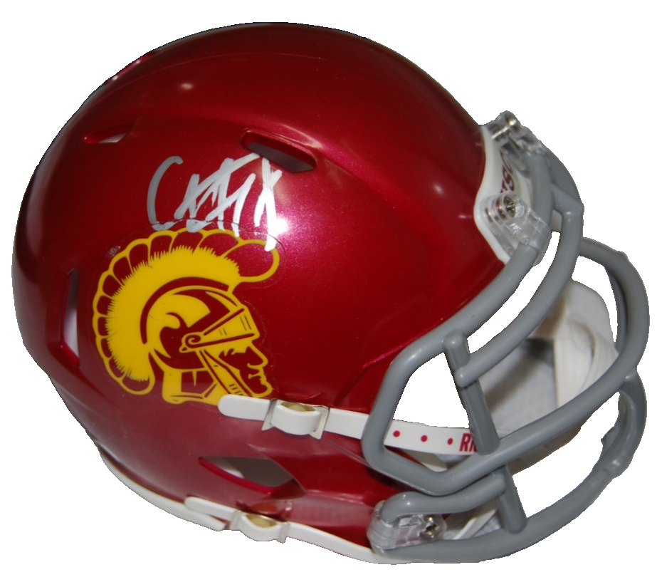 CALEB WILLIAMS signed (USC TROJANS) mini football helmet BECKETT JSA CJ83256