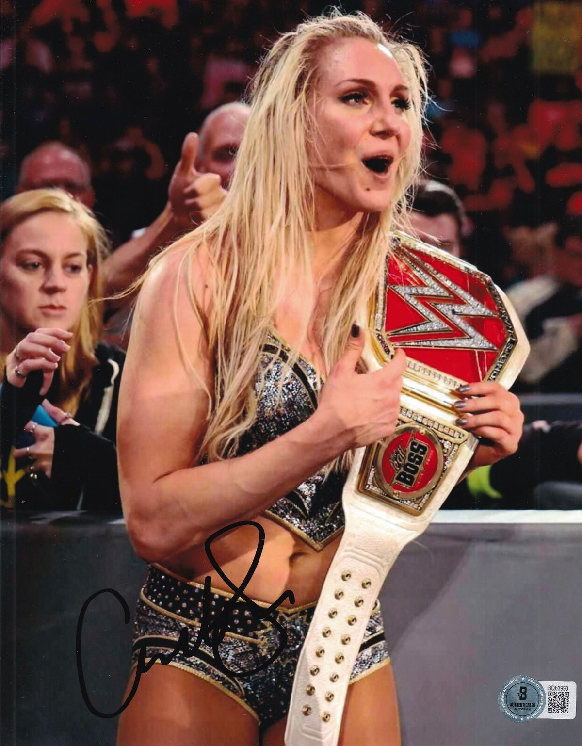 CHARLOTTE FLAIR signed (WWE) Wrestling DIVA Champ 8X10 photo BECKETT BAS BQ83990