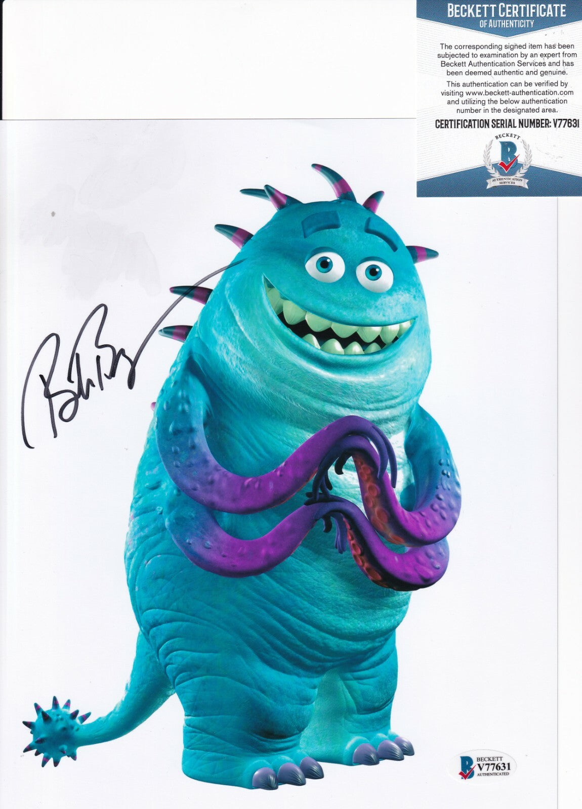 BOB BERGEN signed (MONSTERS UNIVERSITY) Movie 8X10 photo BECKETT BAS Y77631