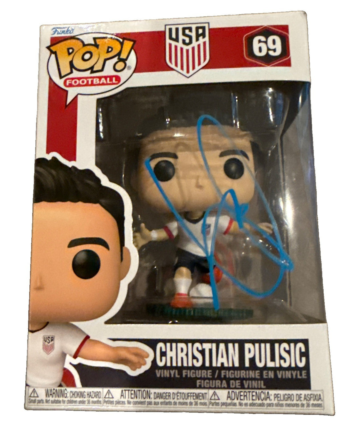 CHRISTIAN PULISIC signed (TEAM USA) Football Soccer Funko Pop #69 JSA CS22879