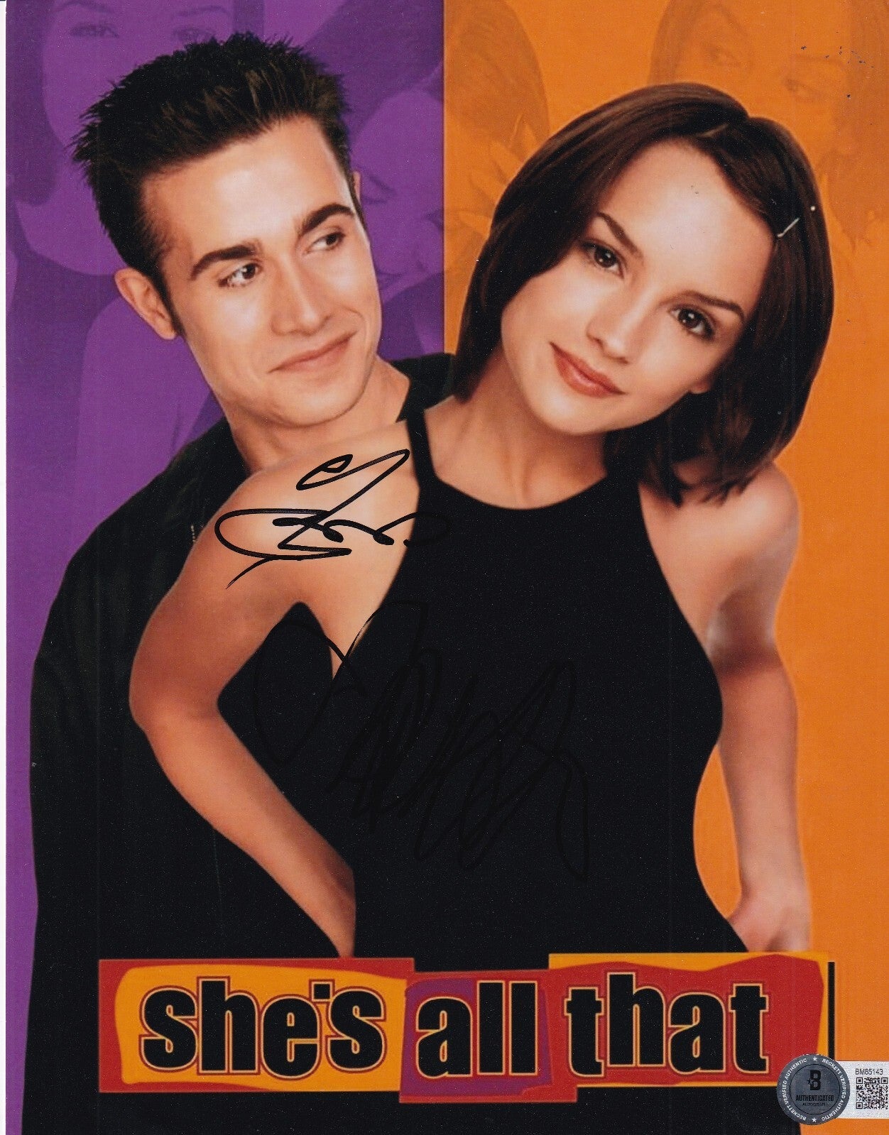 FREDDIE PRINZE JR & RACHEL LEIGH COOK signed SHE'S ALL THAT 8X10 BECKETT BM85143