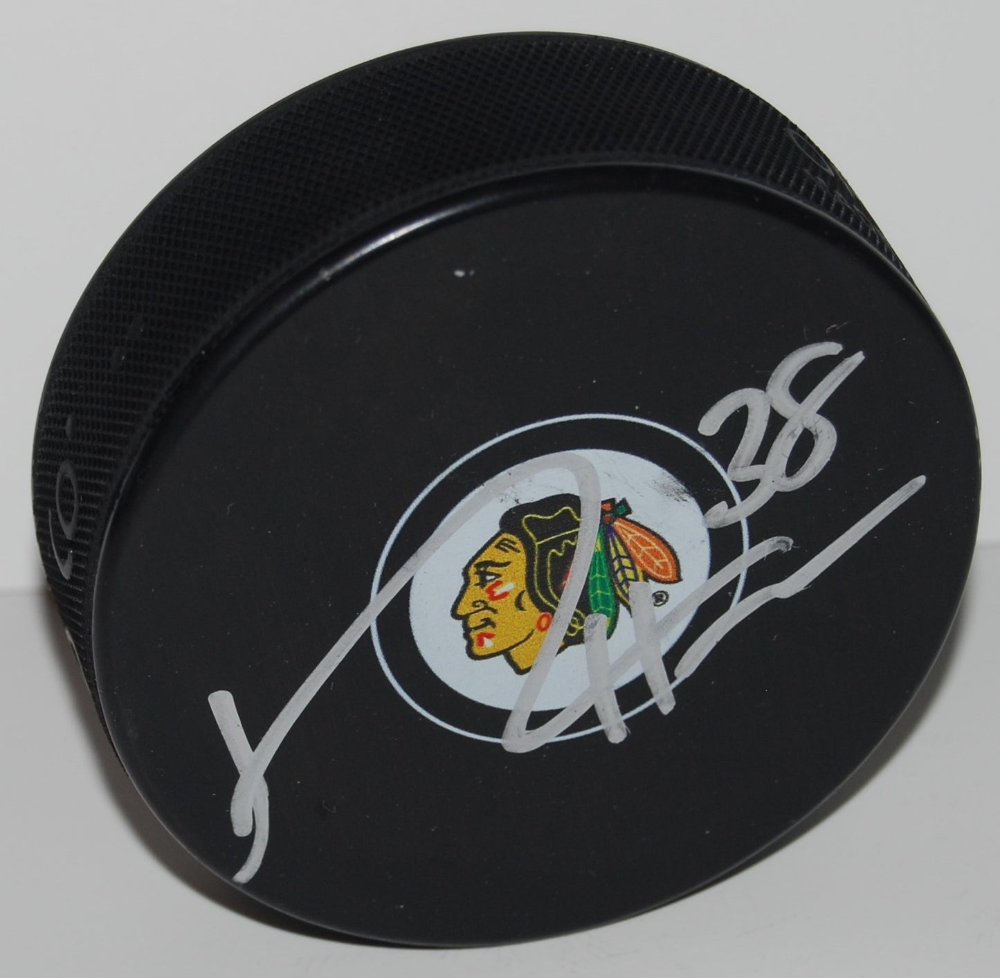 RYAN HARTMAN signed (CHICAGO BLACKHAWKS) souvenir logo hockey puck W/COA #2