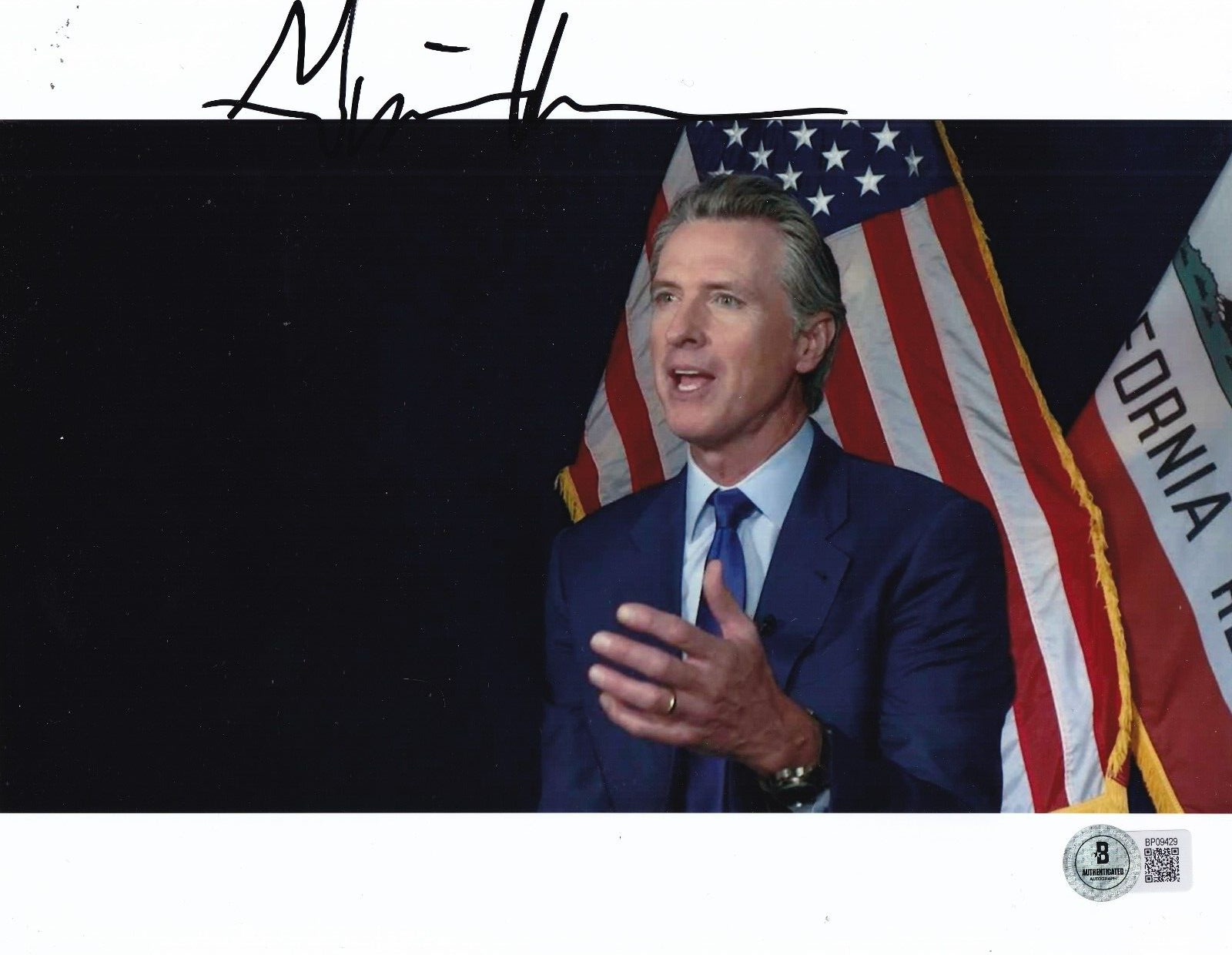 GAVIN NEWSOM signed (CALIFORNIA GOVERNOR) Democrat 8X10 photo BECKETT BP09429