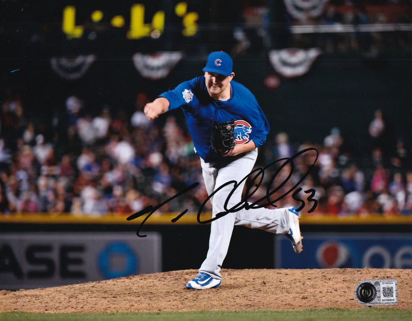 TREVOR CAHILL signed (CHICAGO CUBS) baseball 8X10 photo BECKETT BAS BY085524