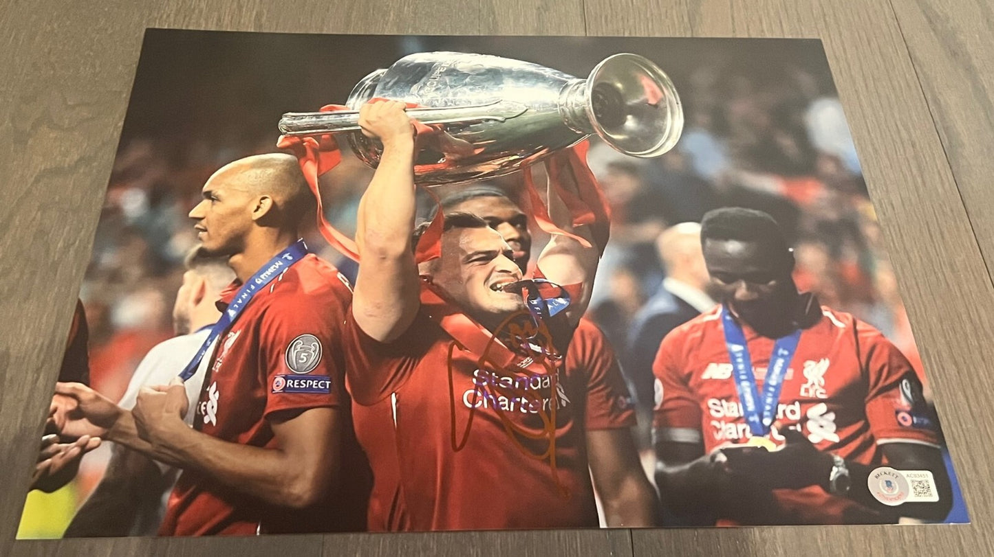 XHERDAN SHAQIRI signed (LIVERPOOL Switzerland Soccer 11X14 photo BECKETT AC93451