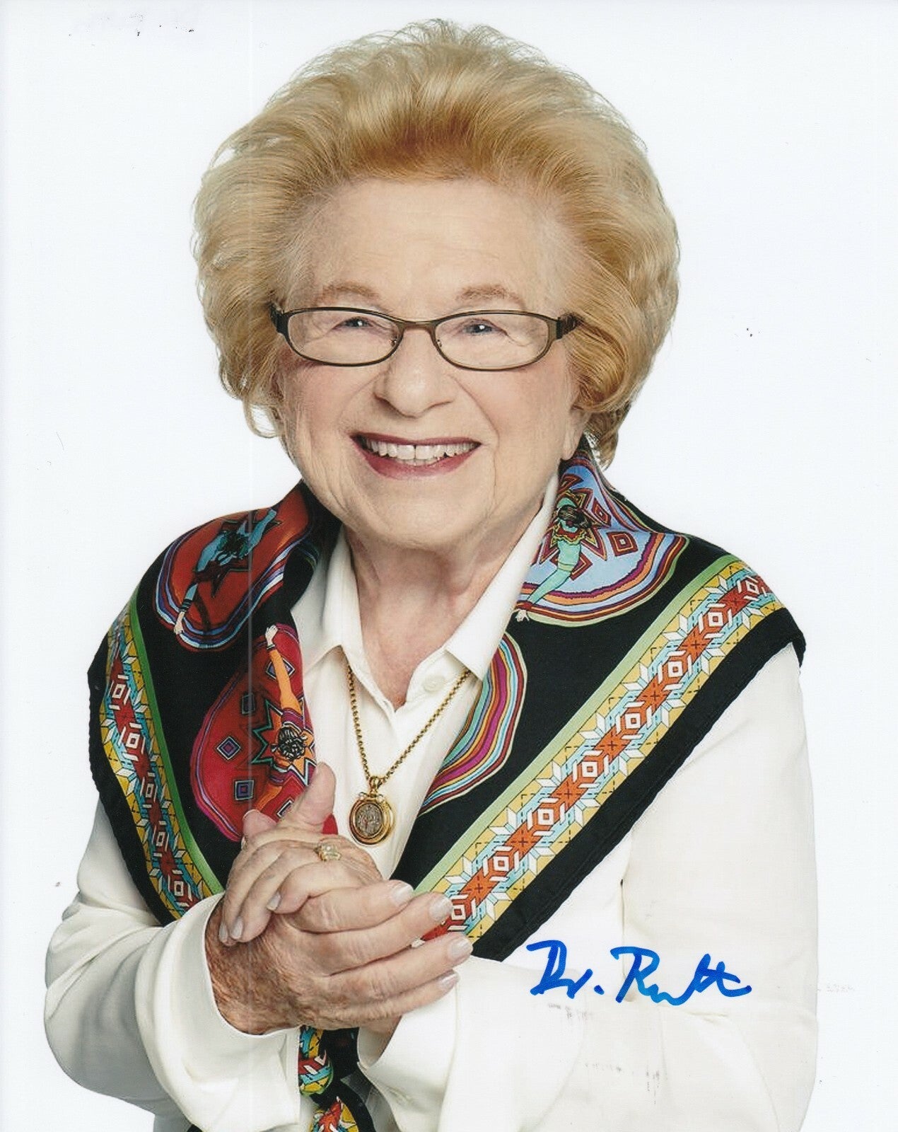 RUTH WESTHEIMER signed (SEX THERAPIST) Holocaust Survivor 8X10 photo W/COA #3