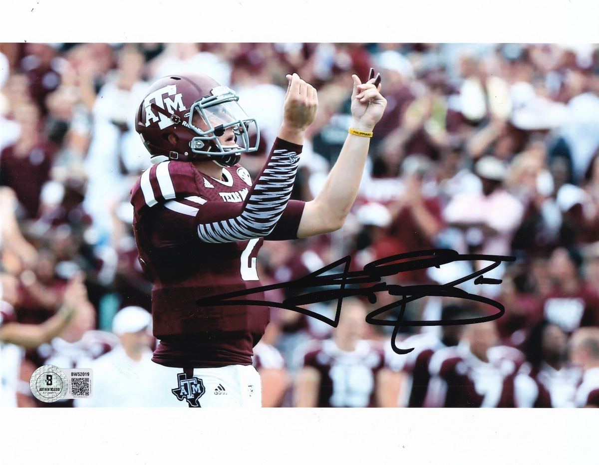 JOHNNY MANZIEL signed (TEXAS A&M AGGIES) football 8X10 photo BECKETT BAS BW52019