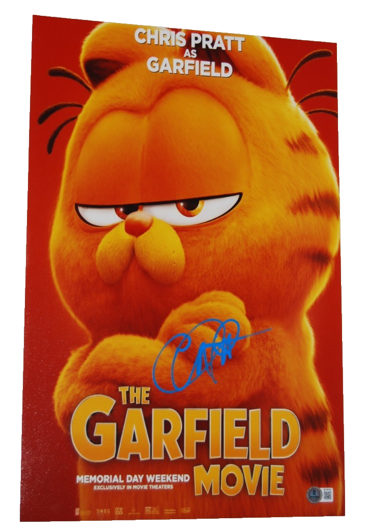 CHRIS PRATT signed (GARFIELD) 12X18 Movie poster photo BECKETT BAS BT78155