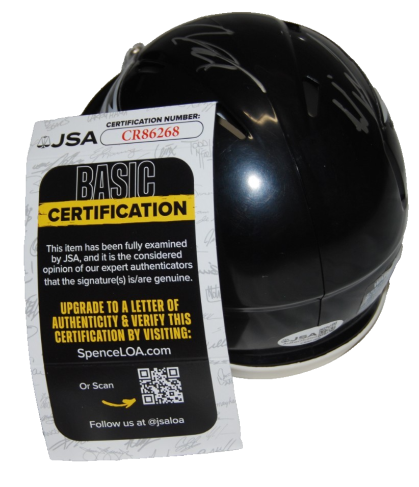 MAKAI LEMON & ELI STOWERS signed (PHILADELPHIA EAGLES) mini helmet JSA CR86268