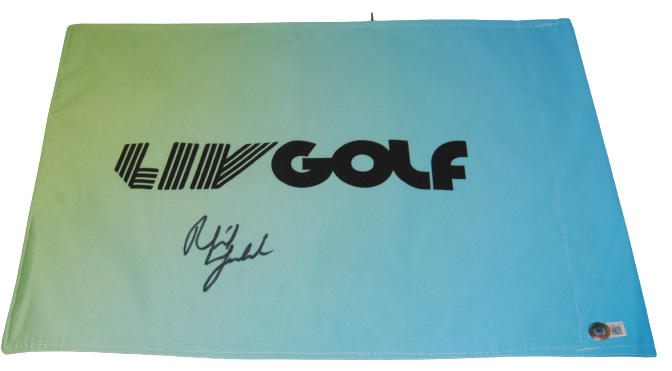 PHIL MICKELSON signed (HYFLYERS) LIV Golf pin flag #18 BECKETT BAS AD27317