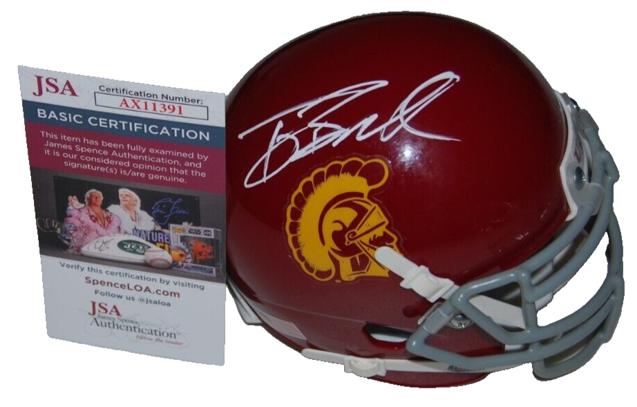 TONY BOSELLI signed (USC TROJANS) College mini football helmet JSA AX11391