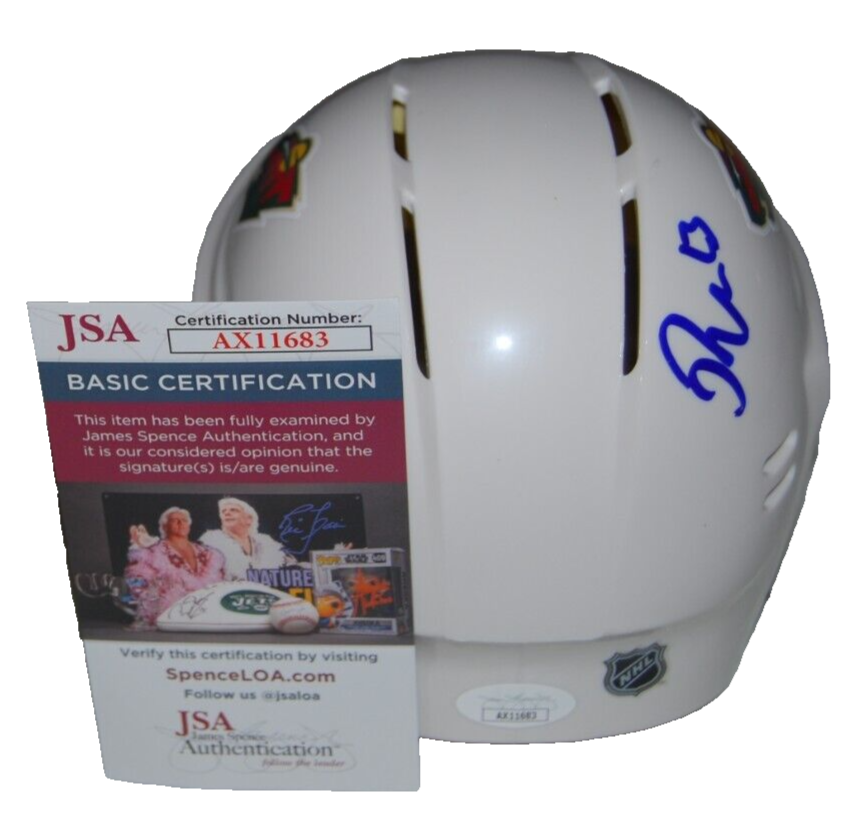 MARCO ROSSI signed (MINNESOTA WILD) autographed Mini Hockey Helmet JSA AX11683