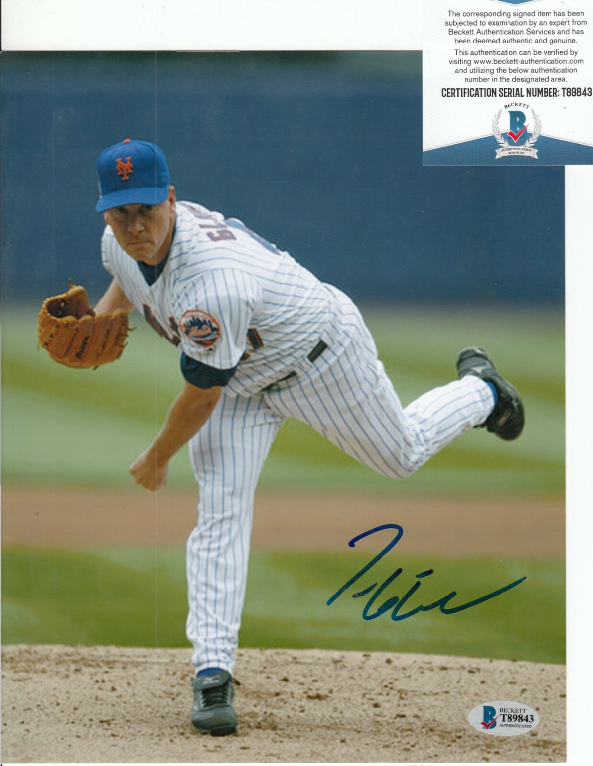 TOM GLAVINE signed (NEW YORK METS) HOF Baseball 8X10 photo BECKETT BAS T89843